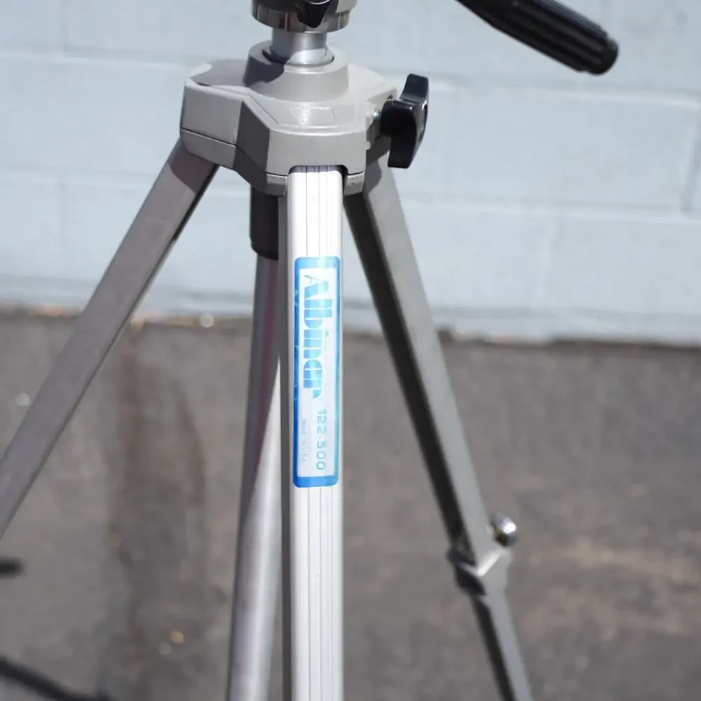 Vintage Albinar 122-500 Camera Tripod Aluminum Adjustable Height Stand Silver
